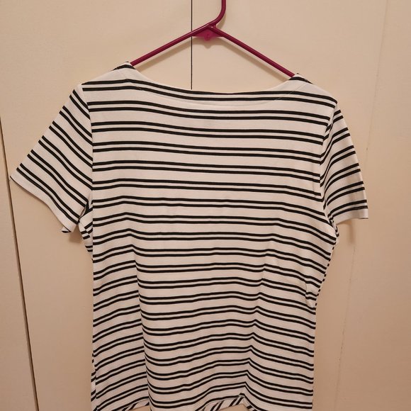 Karen Scott Asymmetrical stripped Boatneck Top (Brand New) - Picture 3 of 5